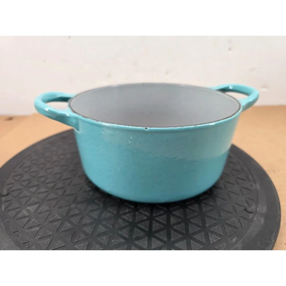 Le Creuset Paris Blue Turquoise Vintage Dutch Oven Small Sz A